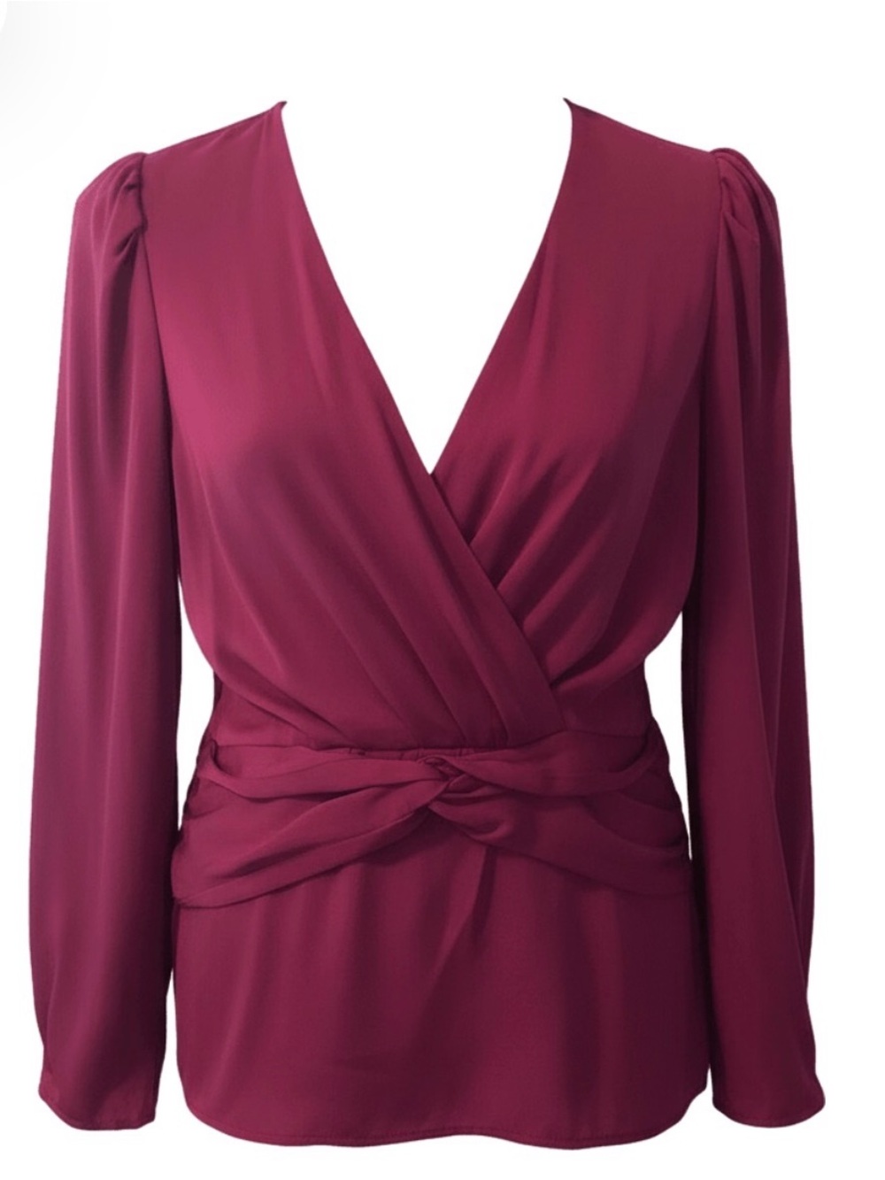Express Hot Pink Faux Wrap Blouse